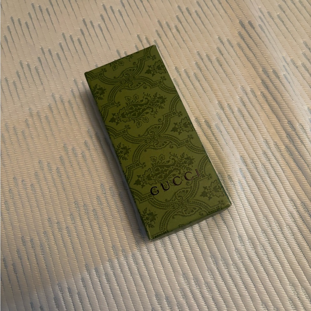 Gucci Olive Green Patterned Eyeglass Case